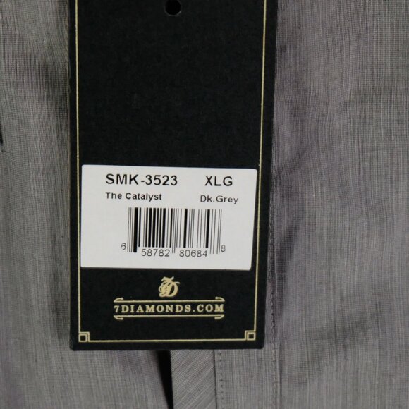7 Diamonds Shirt Mens Extra Large Gray Button Up Casual Pockets Long Sleeve - Picture 9 of 12